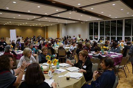 tables of people at Community Dinner