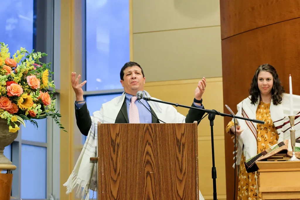 Rabbi at the Bimah for Shabbat Services